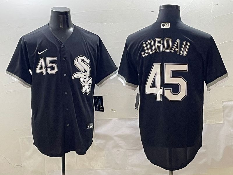 Men Chicago White Sox #45 Jordan Black Game 2025 Nike MLB Jersey style 3->chicago white sox->MLB Jersey